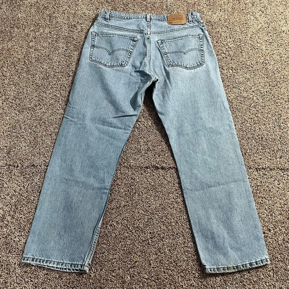 Vintage Levis 505 Jeans Mens 38x30 Light Wash Denim Regular Fit Straight Leg 90s